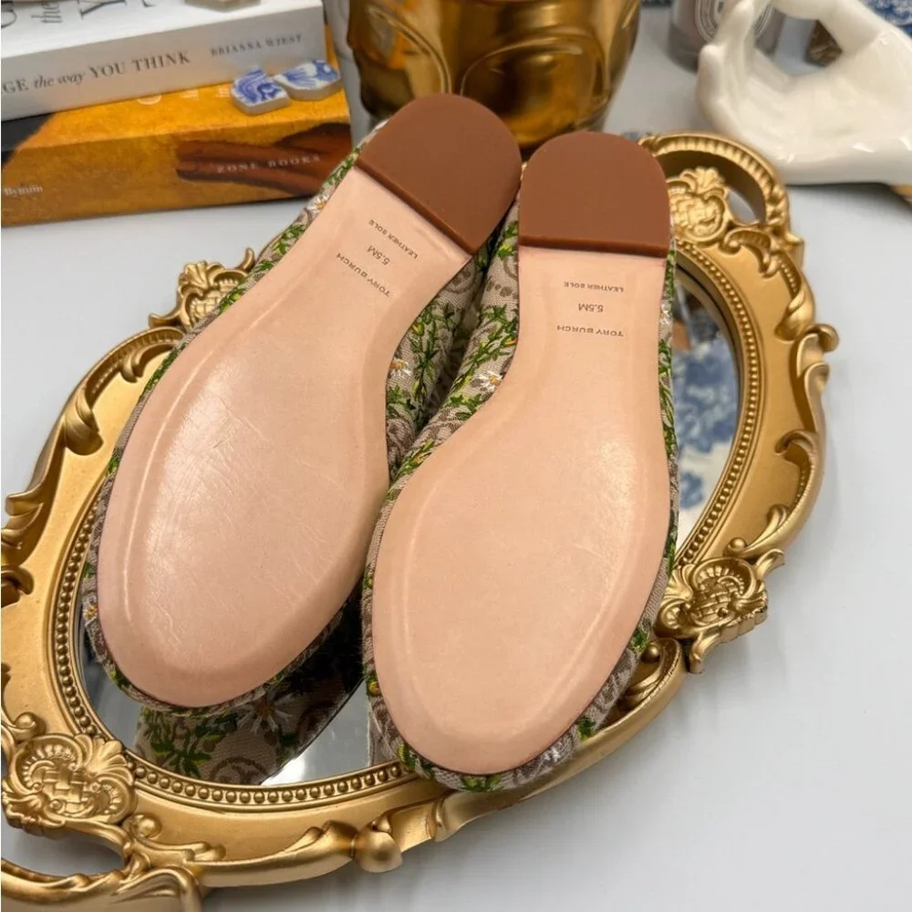 🆕 TORY BURCH 🧿 BNWOB T Monogram Tory Charm Ballet Flat - Size 5.5 - Picture 9 of 14